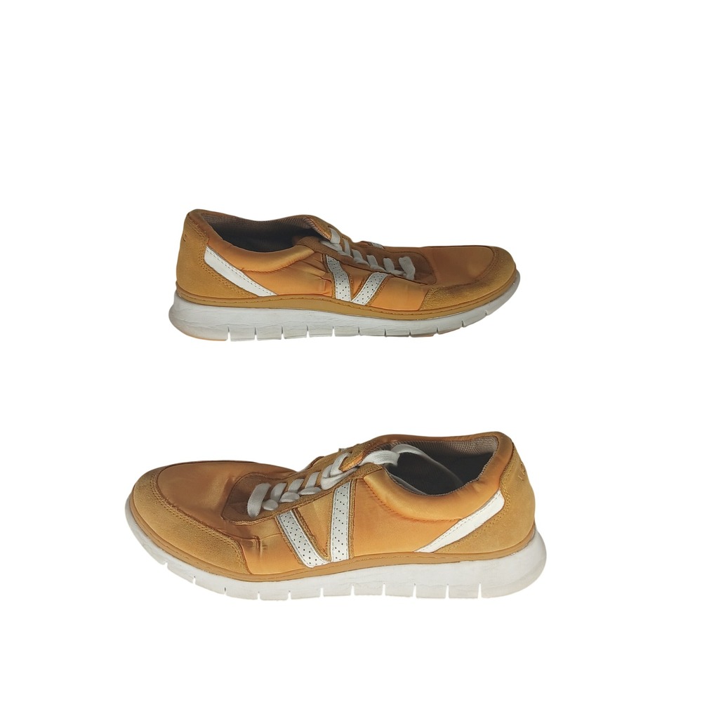 Vionic Active Sneaker 9 Mustard Yellow Suede Retro Sporty Walking Shoe